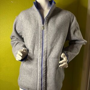 Gray/Blue Double Sided Fleece Zip-up Sweater